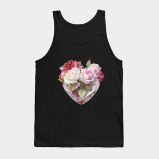 Roses in Heart Shaped Vase Tank Top